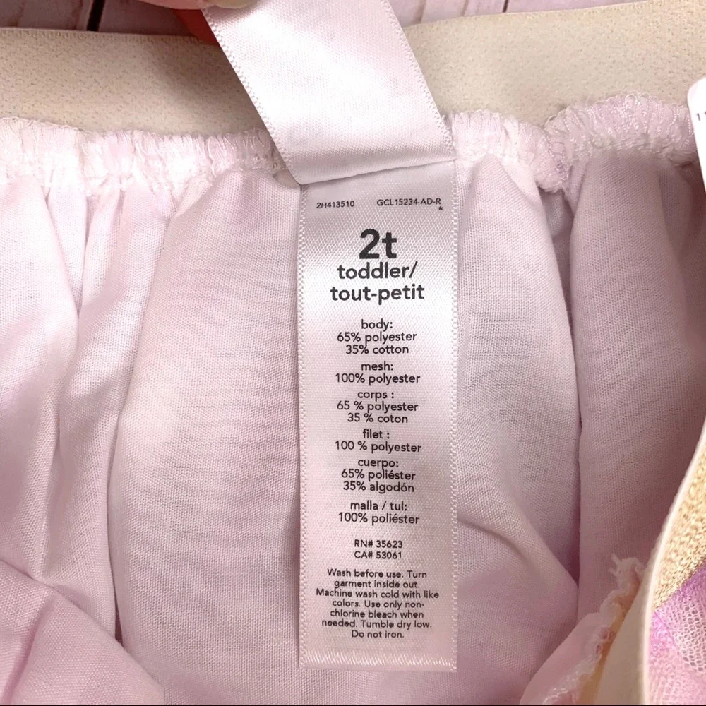 Carter’s 2T White Pink Plaid Tutu Skirt Gold Glitter Waistband Ballet NWT